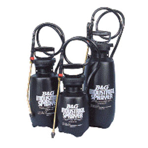 B&G various sizes of industrial plastic sprayers