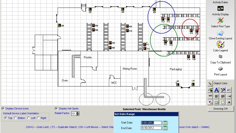 Protrak™ software hot spot map